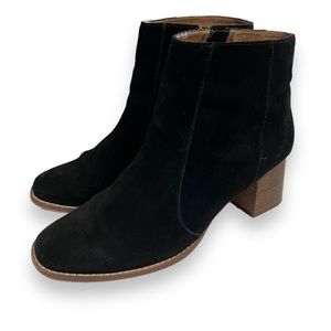 MADEWELL Bryce Black Suede Ankle Boot Size 10